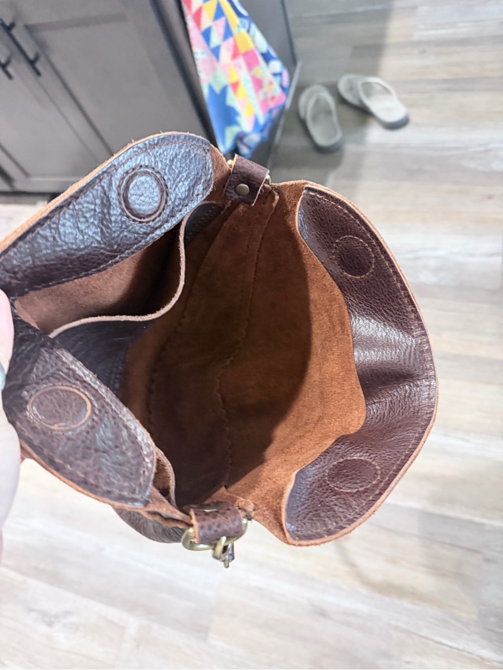 Women's Dark Brown Leather Crossbody/Sling Bag with Adjustable Strap - Picture 5 of 6